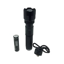 TC24-36 800 Lumen Şarjlı Darbeye Dayanıklı Güçlü Zoomlu Fener Siyah