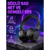 Kablosuz Kulak Üstü Bluetooth Kulaklık Güçlü Bas Ve Katlanabilir Tasarım - Bayi Depom