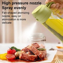 2 İn 1 Yağdanlık Yağ Püskürtme Şişesi Airfryer Zeytinyağı Şişesi Mutfak Pişirme Yağ Şişesi Yeşil Diğer