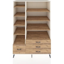 Kronos Dolap 9 Raflı 4 Çekmeceli 132x59x195 Aytaşı-çam/çam Atlas Çam/atlas Çam
