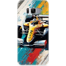 Samsung Galaxy S8 Plus Uyumlu Hızın Renkli Yarışı Desenli Silikon Kılıf Çok Renkli