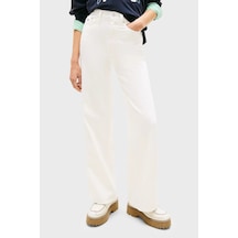 Tommy Jeans Pamuklu Wide Leg Fit Yüksek Bel Jeans Bayan Kot Pantolon Dw0dw22648 1d0 Beyaz