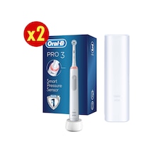 Oral-B Pro 3500 Şarj Edilebilir Diş Fırçası Beyaz+başlık X2