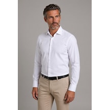 Bisse Beyaz Regular Fit Cepsiz Klasik Uzun Yaka Gömlek Gmkls252180 D01