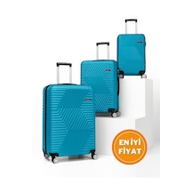 G&d Polo Suitcase Abs 3'lü Petrol Yeşili Lüx Valiz Seyahat Seti 600.21-set