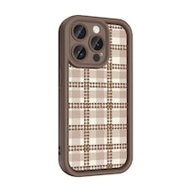 Ardemix Apple Uyumlu iPhone 15 Pro Max Kılıf Kamera Korumalı Baskılı Arka Yüzey Klas Kapak - Açık Açık Kahve