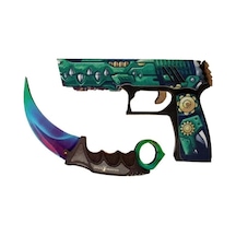 Ahşap Cs-go P250 Tabanca Karambit Oyuncak Set 7013