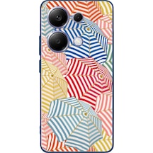 Poco X7 Pro Uyumlu Şemsiyeler Baskılı Silikon Kılıf Renkli