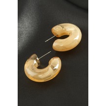 Yuvarlak Plastik Küpe - Sarı N701