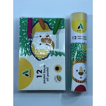 2'li Boyama Seti 1 Adet 12'li Pastel Boya 1 Adet 12'li Tam Boya Kuruboya Metal Kutu