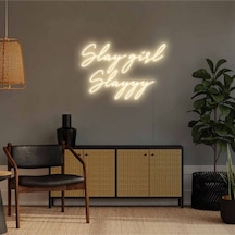 Slay Girl Slayyy Yazılı Neon Tabela Sarı