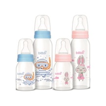 Bebsi Cam Biberon Seti Mavi - Pembe 250ml+125ml Karma 2li Set
