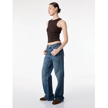 Koton Straight Fit Mavi Kadın Jean Pantolon 6sal40095md Mavi