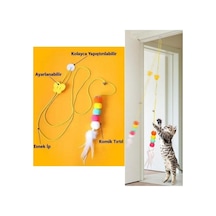 Mucit Home Kedi Solucanı Elastik Yapışkanlı Kapı Kedi Oyun Solucanı