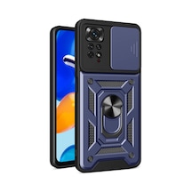 More Tr Redmi Note 11 Pro 4g Kılıf Magnetik Standlı Kamera Korumalı Mtr Sürgülü Vega Kapak - Mavi