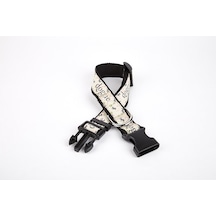 Köpek Ve Pati Desenli Dokuma Köpek Boyun Tasması 3 Cm X 36-60 Cm Siyah Çok Renkli