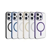 Apple Uyumlu iPhone 15 Pro Max Kılıf Zore Wireless Şarj Özellikli Pixel Magsafe Kapak