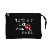 Ping Pong Top Fun Siyah Clutch Astarlı Cüzdan / El Çantası Siyah