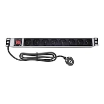 Amp Connect 19" 1u 8'li Fransız Ups On / Off Anahtarlı Kabinet Grup Prizi Pdu -16a