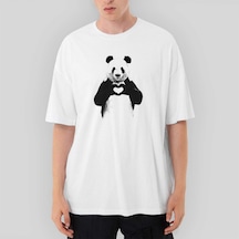 Panda Love Oversize Siyah Tişört Siyah