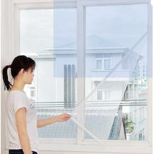 100 X 150 Cm Cırt Bantlı Yapışkanlı Çift Kanat Pencere Sinekliği Polyester