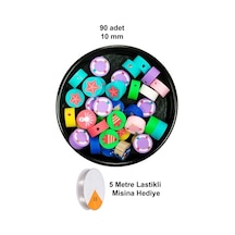 90 Adet 10 Mm Polimer Kil Fimo Boncuk Takı Bileklik + 5 Metre Lastikli Misina  - Deniz Temalı