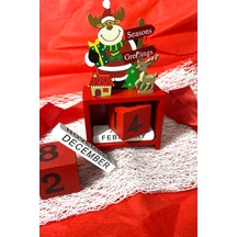 Yılbaşı Takvimi Ahşap Noel Süsü Takvim