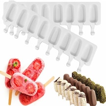 Magnum Şekilli Silikon Dondurma Tatlı Meybuz Kalıbı 8&Apos.Li