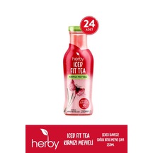 Herby Iced Fit Tea Kırmızı Meyveli Soğuk Bitki Meyve Çayı 24 x 250 ML