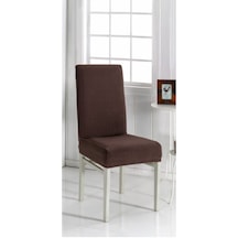 Kahverengi Likralı Sandalye Örtüsü
