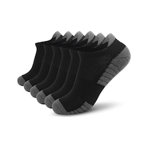 Kosona 6 Çift Spor Çorap - Koşu, Bisiklet, Dağcılık İçin - 80% Pamuk - Nem Emici - Siyah & Koyu Gri - M Beden