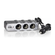 Araç Içi 3'lü Çakmaklık Çoğaltıcı Usb Çıkışlı 12v 3 Girişli Çakmaklık
