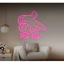 Twins Led Pew Pew Yazılı Ve Şekilli Neon Tabela Pembe Model:model:65183366 Pembe