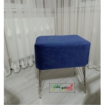 Ultra Lüks Metal Ayak Alda Parrot Puf Gümüş Karışık