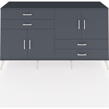 Hyperion Konsol 3 Raflı 4 Çekmeceli 4 Kapaklı 176x44x99 Antrasit- Antrasit-antrasit