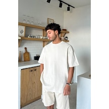 Flaw Basic Oversize Tişört Bej-26074 Bej