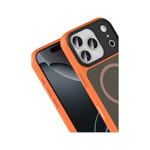 Joko Apple iPhone Uyumlu  17 Pro Uyumlu Megane Magsafe Kapak - Turuncu