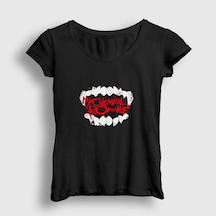 Presmono Kadın Teeth My Chemical Romance T-shirt Siyah
