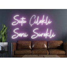 Sütü Çilekli Seni Sürekli Yazılı Neon Tabela Pembe