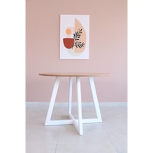 BAMBU Renk Yuvarlak Yemek Masası, Modern BAMBU MDF  Yemek Masası,