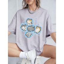 Noıssey Urban Pop Graphic Kadın Tişört Koleksiyonukod 5114 Gri