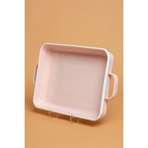 Rosa Di Verona Emaye Kulplu Pembe Fırın Kabı Ebutay Pembe