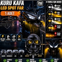 1 Adet Siyah Kuru Kafa Tasarımlı Led Spot Sis Farı, 4 Modlu Ip68 Su Geçirmez Motosiklet Atv Utv İçin"