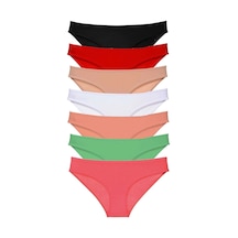 7 Adet Süper Eko Set Likralı Kadın Slip Külot Set 5 Çok Renkli