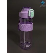 H2o Kilitli Kapaklı Tritan Suluk 1000 Ml Bpa İçermez, Sızdırmaz, Dayanıklı Spor Ve Günlük Matara Mor