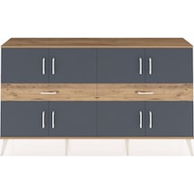 Arges Konsol 4 Raflı 2 Çekmeceli 8 Kapaklı 176x30x99 Çam-antrasit Çam-antrasit/çam