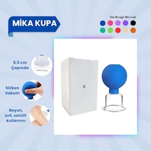 Silikon Vakumlu Mika Yüz Masaj Kupası No:4 Mavi Çok Renkli
