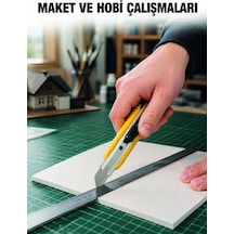 5 Adet Metal Falçata Seti Ergonomik Saplı Çelik Maket Bıçağı Koli Ambalaj Pvc Kesici - Lisinya
