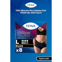 Tena Silhouette Plus Kadınlara Özel Yüksek Bel Emici Külot Siyah Large 8 Adet L