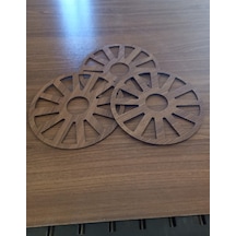 Dekoratif Ceviz Ahşap Mobilya Dolap Süsü 15x15cm